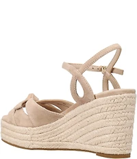 Pelle Moda Elbie Suede Bow Platform Espadrille Wedge Sandals