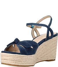 Pelle Moda Elbie Suede Bow Platform Espadrille Wedge Sandals