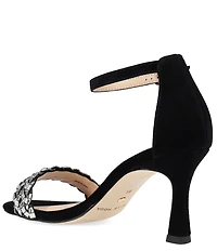 Pelle Moda Heidy Suede Crystal Embellished Ankle Wrap Stiletto Pumps