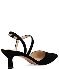 Pelle Moda Kearn Suede Asymmetric Ankle Strap Pumps