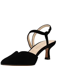 Pelle Moda Kearn Suede Asymmetric Ankle Strap Pumps