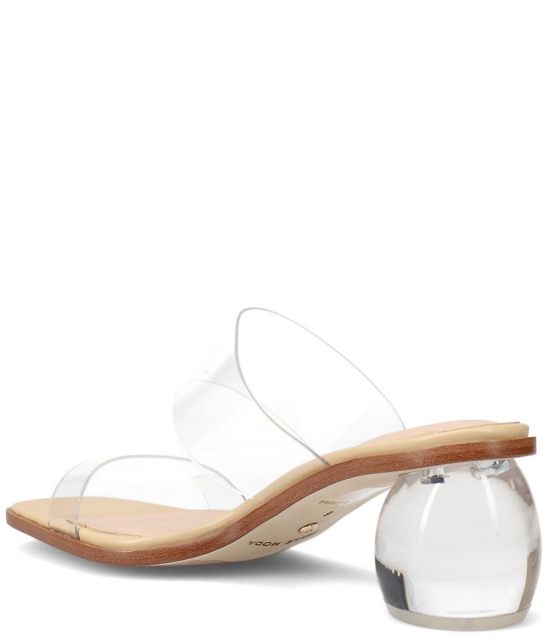 Pelle Moda Lela Vinyl Slide Sculptural Block Dress Sandals