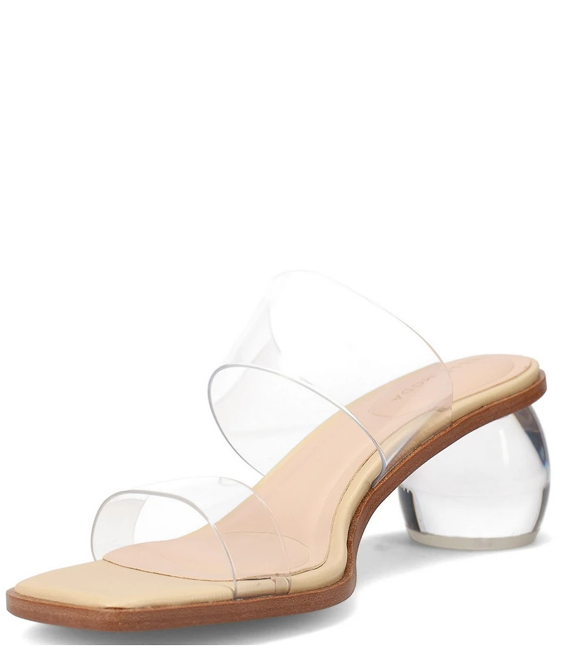 Pelle Moda Lela Vinyl Slide Sculptural Block Dress Sandals