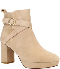 Pelle Moda Leyton Suede Buckle Strap Booties
