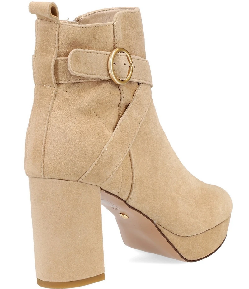 Pelle Moda Leyton Suede Buckle Strap Booties