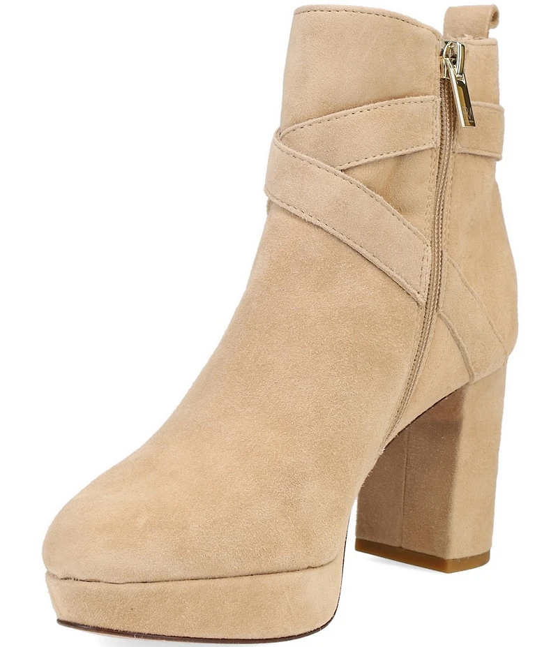 Pelle Moda Leyton Suede Buckle Strap Booties