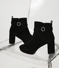 Pelle Moda Leyton Suede Buckle Strap Booties