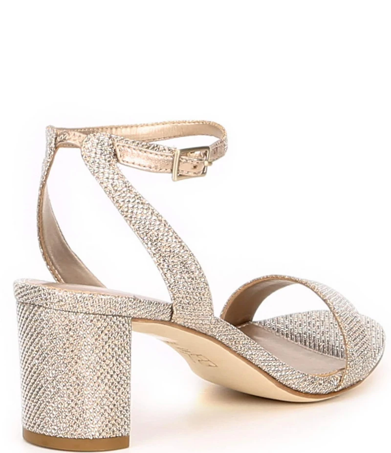 Pelle Moda Moira 2 Metallic Textile Ankle Strap Dress Sandals