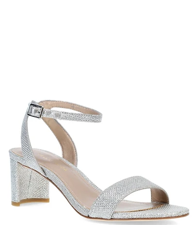 Pelle Moda Moira 2 Metallic Textile Ankle Strap Dress Sandals