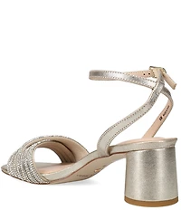 Pelle Moda Noli Metallic Suede Block Heel Dress Sandals