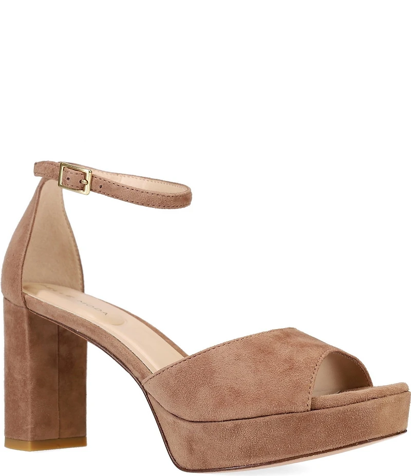 Pelle Moda Pearly Suede Ankle Strap Dress Platform Sandals