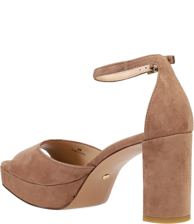 Pelle Moda Pearly Suede Ankle Strap Dress Platform Sandals