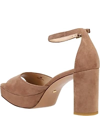 Pelle Moda Pearly Suede Ankle Strap Dress Platform Sandals