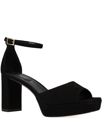 Pelle Moda Pearly Suede Ankle Strap Dress Platform Sandals