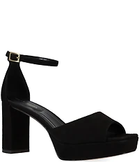 Pelle Moda Pearly Suede Ankle Strap Dress Platform Sandals