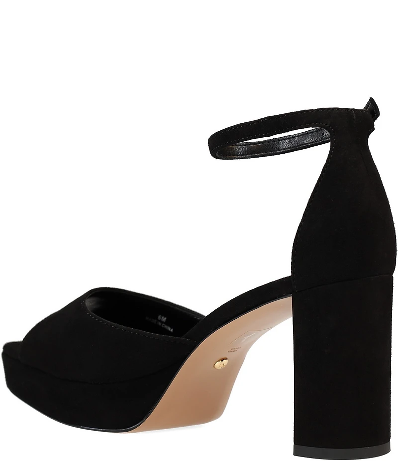 Pelle Moda Pearly Suede Ankle Strap Dress Platform Sandals