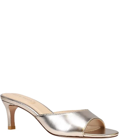 Pelle Moda Unia Metallic Leather Dress Slide Sandals