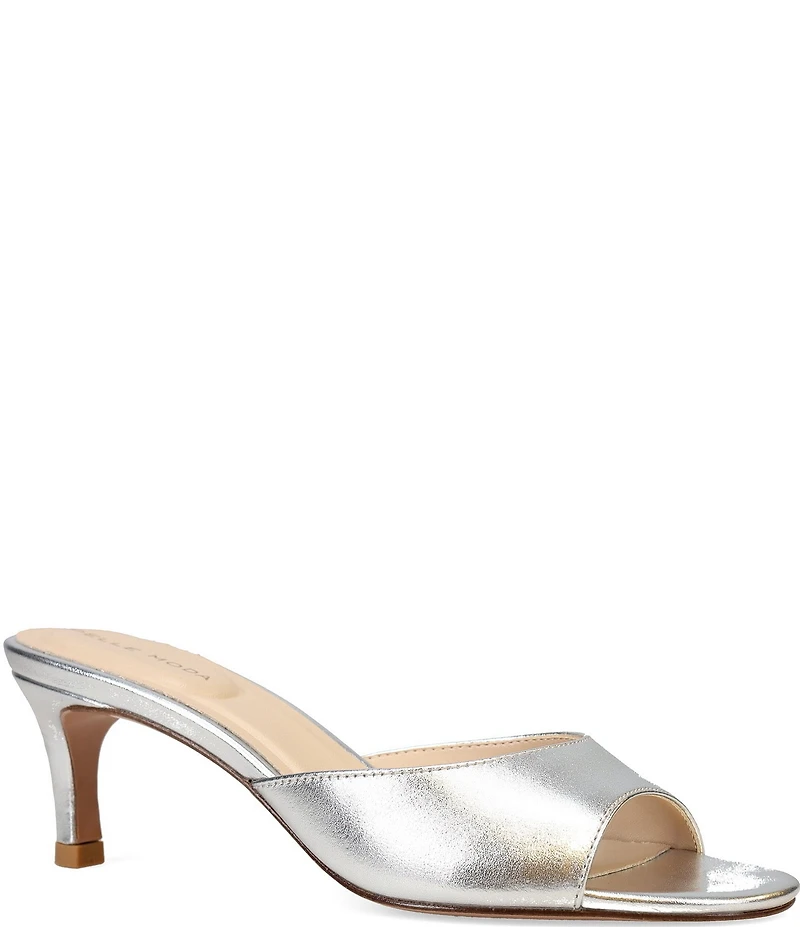 Pelle Moda Unia Metallic Leather Dress Slide Sandals