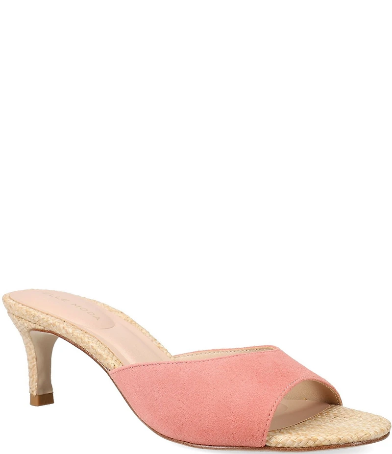 Pelle Moda Unia Suede Raffia Stiletto Dress Mules