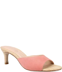 Pelle Moda Unia Suede Raffia Stiletto Dress Mules