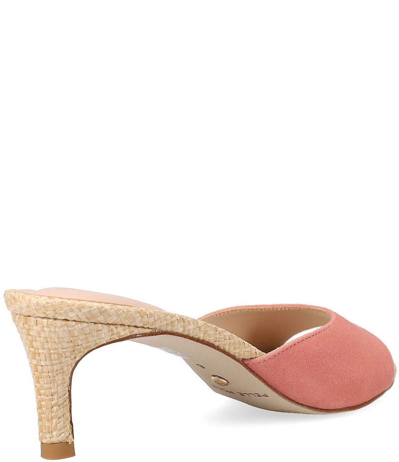 Pelle Moda Unia Suede Raffia Stiletto Dress Mules
