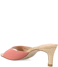 Pelle Moda Unia Suede Raffia Stiletto Dress Mules