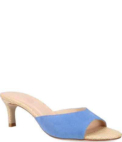 Pelle Moda Unia Suede Raffia Stiletto Dress Mules
