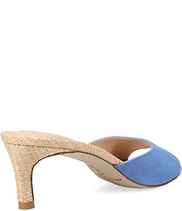 Pelle Moda Unia Suede Raffia Stiletto Dress Mules