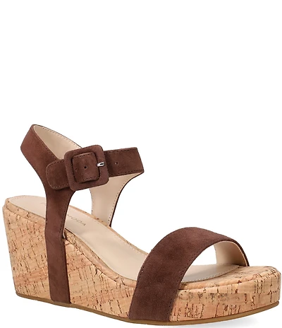 Pelle Moda Wiltz Suede Cork Wedge Sandals