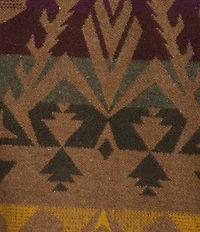 Pendleton Archive Wool Blend Jacquard Print Stand Collar Long Sleeve Coat