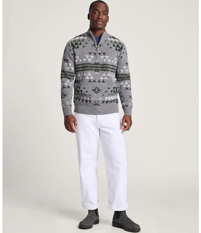 Pendleton Autumn Birch Lambswool Quarter-Zip Pullover