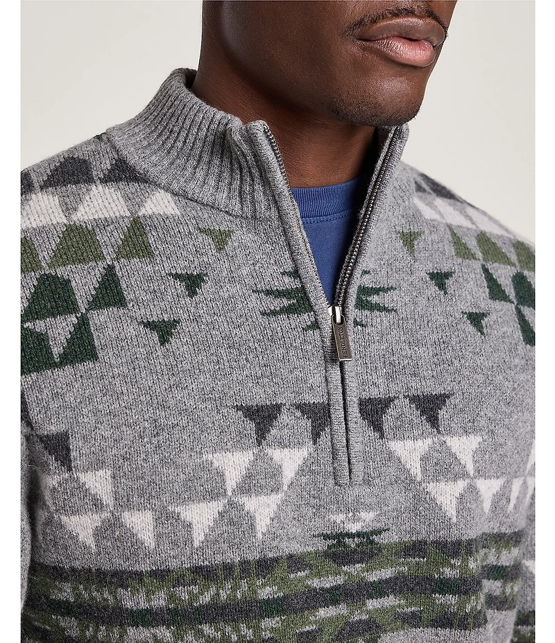 Pendleton Autumn Birch Lambswool Quarter-Zip Pullover