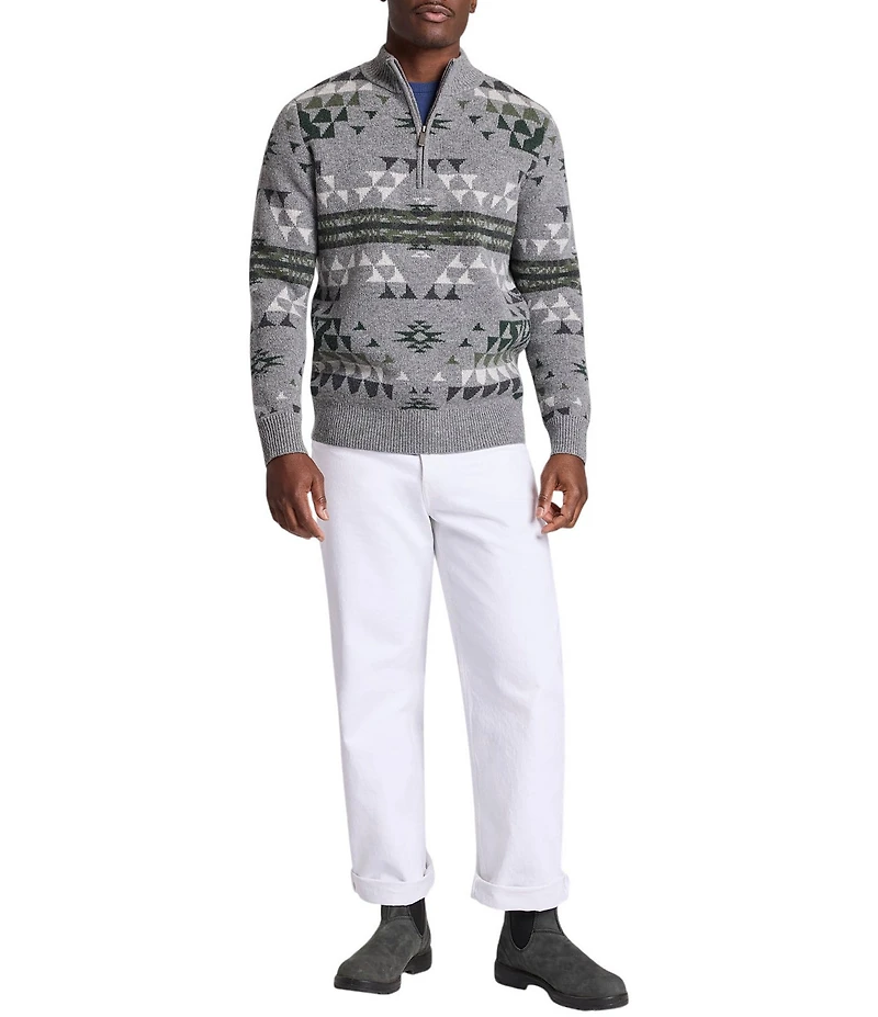 Pendleton Autumn Birch Lambswool Quarter-Zip Pullover