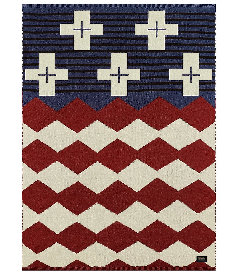 Pendleton Brave Star Americana Cotton Knit Throw Blanket