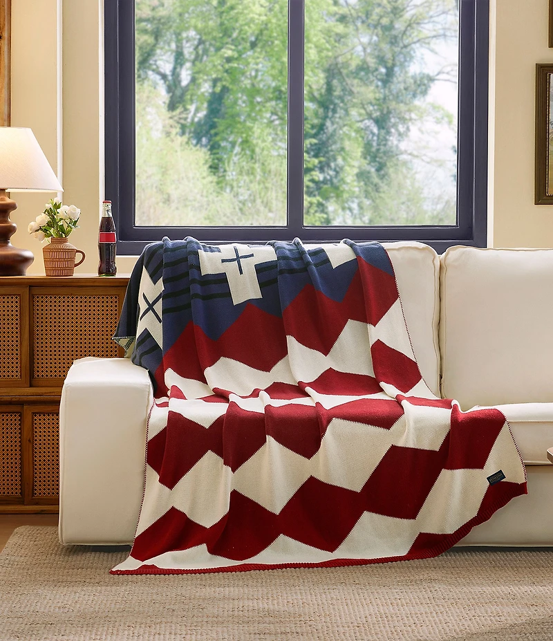 Pendleton Brave Star Americana Cotton Knit Throw Blanket