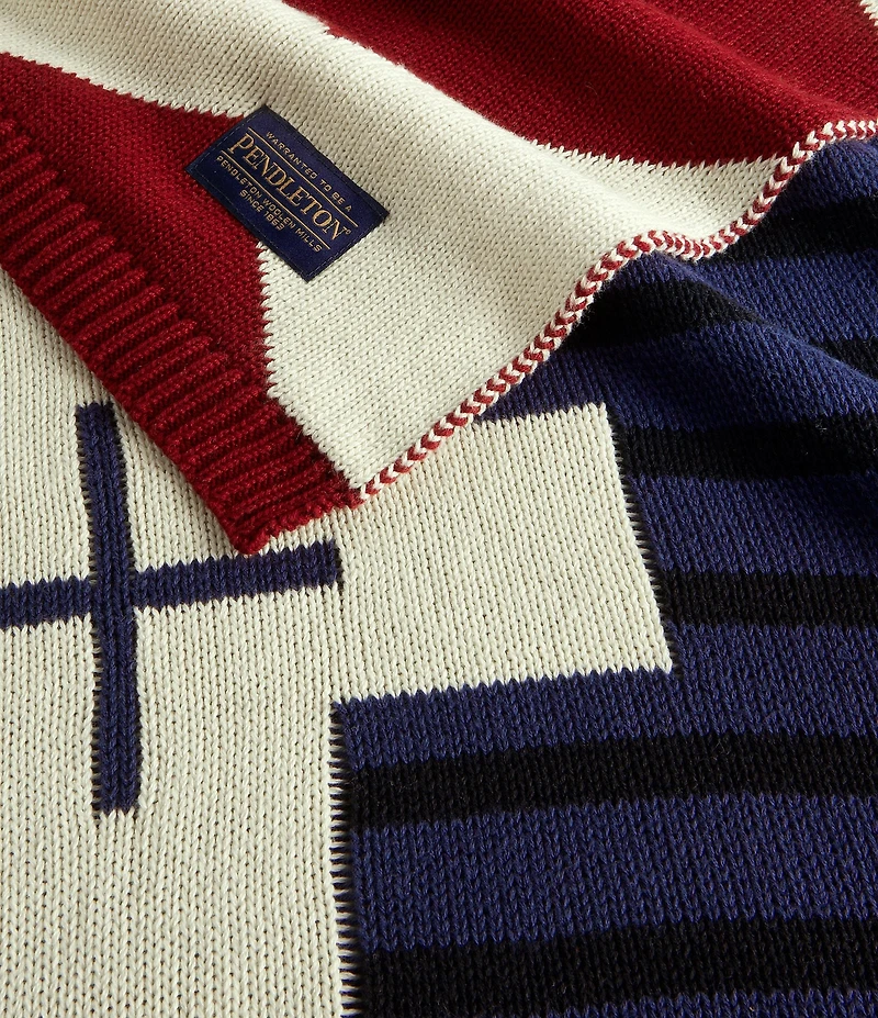 Pendleton Brave Star Americana Cotton Knit Throw Blanket