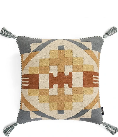 Pendleton Carico Lake Striking Geometric Print Tassel Square Pillow