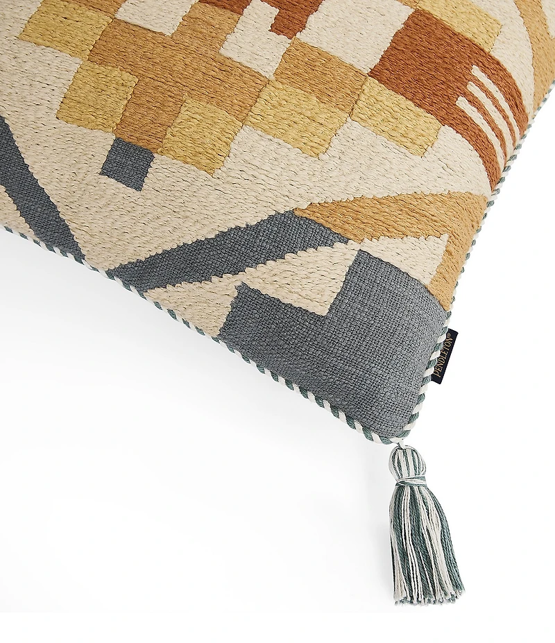 Pendleton Carico Lake Striking Geometric Print Tassel Square Pillow