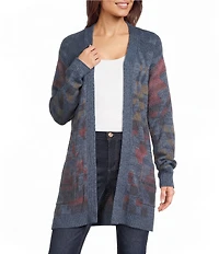 Pendleton Cheyenne Textured Knit Banded Collar Long Sleeve Open Front Tie Cardigan