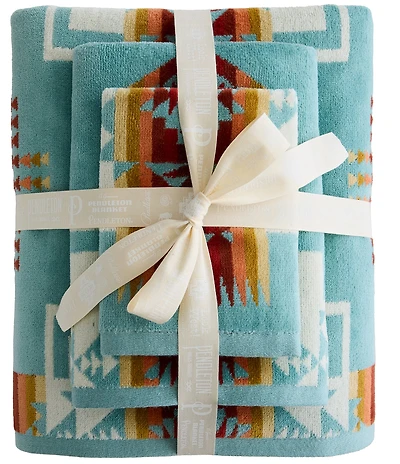 Pendleton Chief Joseph Towel Collection Iconic Jacquard Southwestern Geometric Pattern 3-Piece Bath Towels