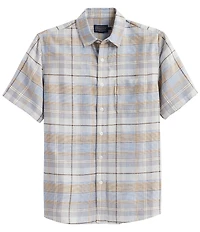 Pendleton Dawson Linen Plaid Short Sleeve Woven Shirt