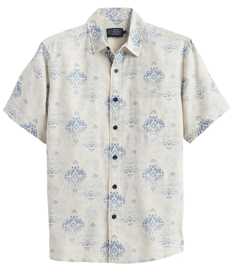 Pendleton Dawson Linen Printed Short Sleeve Woven Shirt