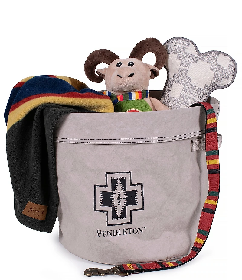 Pendleton Embellished Harding Patterned Paper Dog Eco-Friendly Toy Bucket