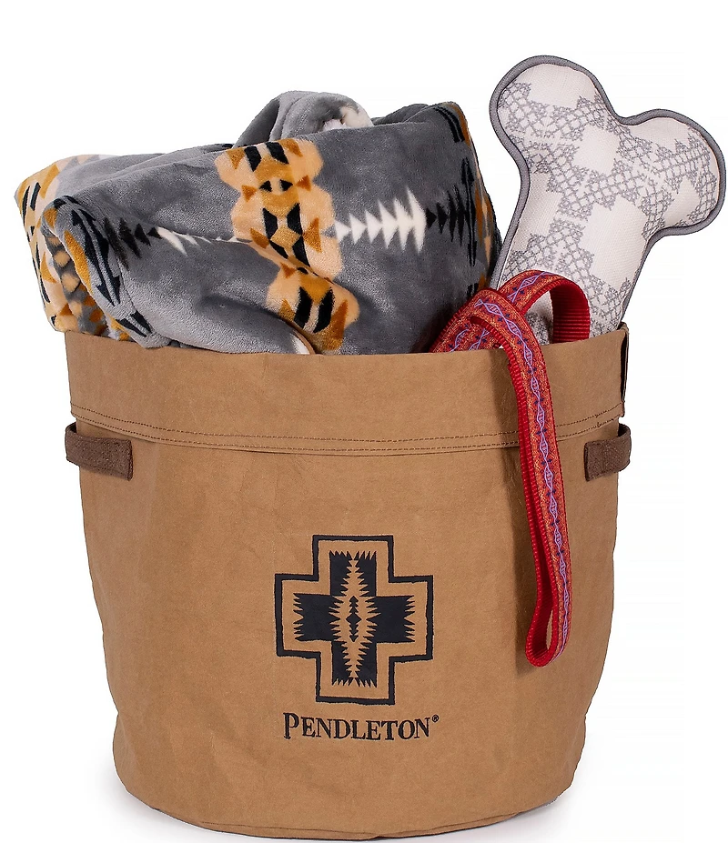 Pendleton Embellished Harding Patterned Paper Dog Eco-Friendly Toy Bucket