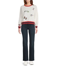 Pendleton French Terry Ski Graphic Embroidered Crew Neck Long Sleeve Pullover