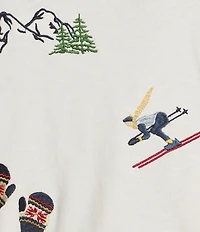 Pendleton French Terry Ski Graphic Embroidered Crew Neck Long Sleeve Pullover