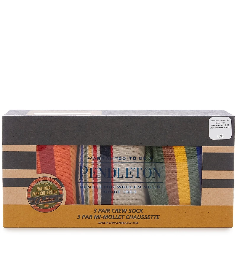 Pendleton Grand Canyon & Rocky Mountain Multi Crew Socks 3-Pack