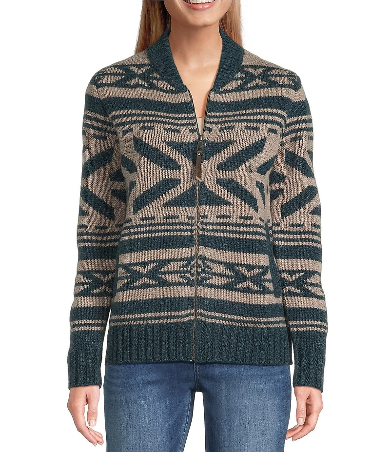 Pendleton Graphic Wool Zip Up Sweater