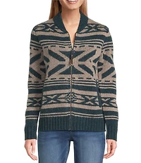 Pendleton Graphic Wool Zip Up Sweater