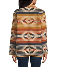 Pendleton Jacquard Reversible Wool Western Long Sleeve Button Front Jacket